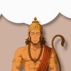 Anime-style Lord Hanuman meditating peacefully with eyes closed, wearing orange attire and golden ornaments, symbolizing strength, devotion, and peace.