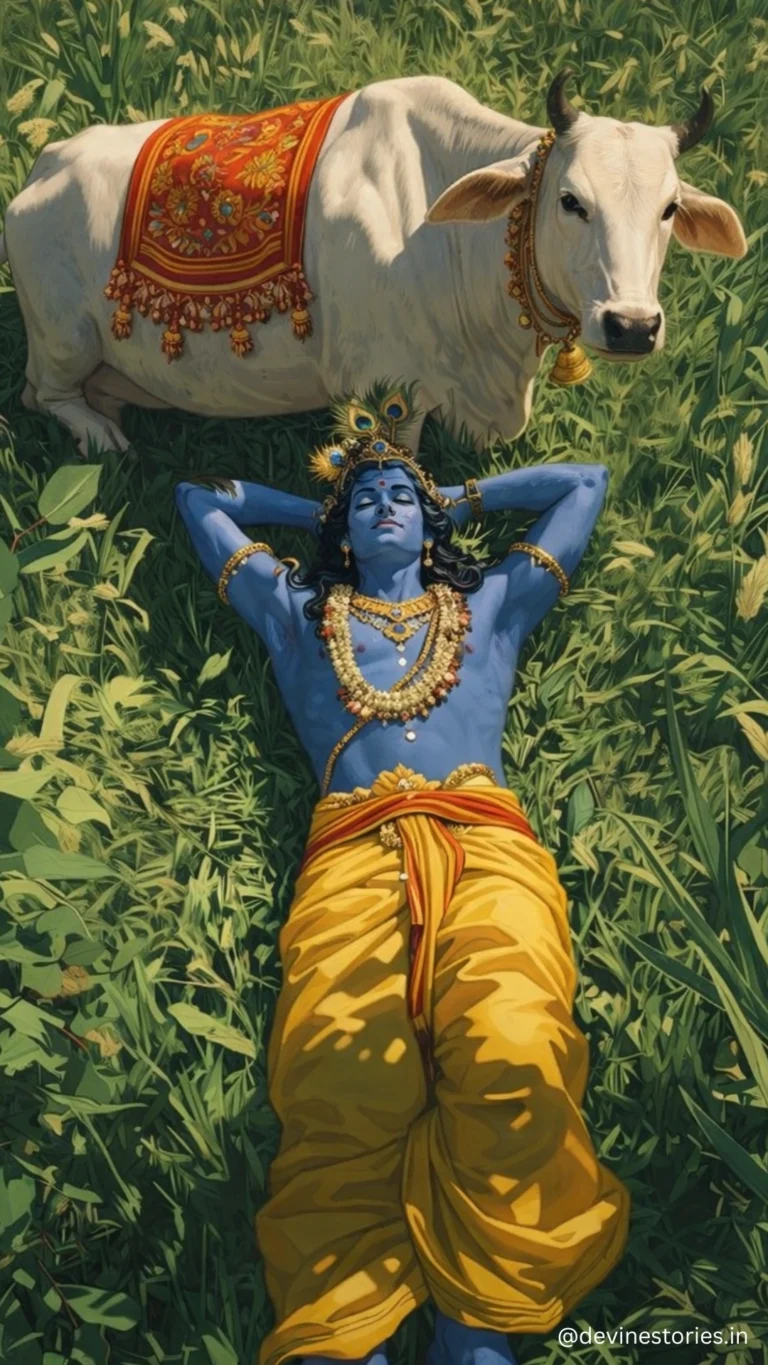 Download Lord Krishna with Cow HD Wallpaper