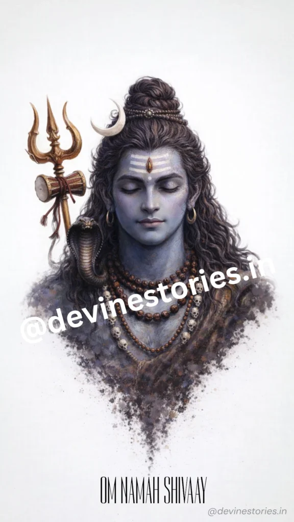 Om Namah Shivaya Lord Shiva meditation wallpaper with trishul and crescent moon