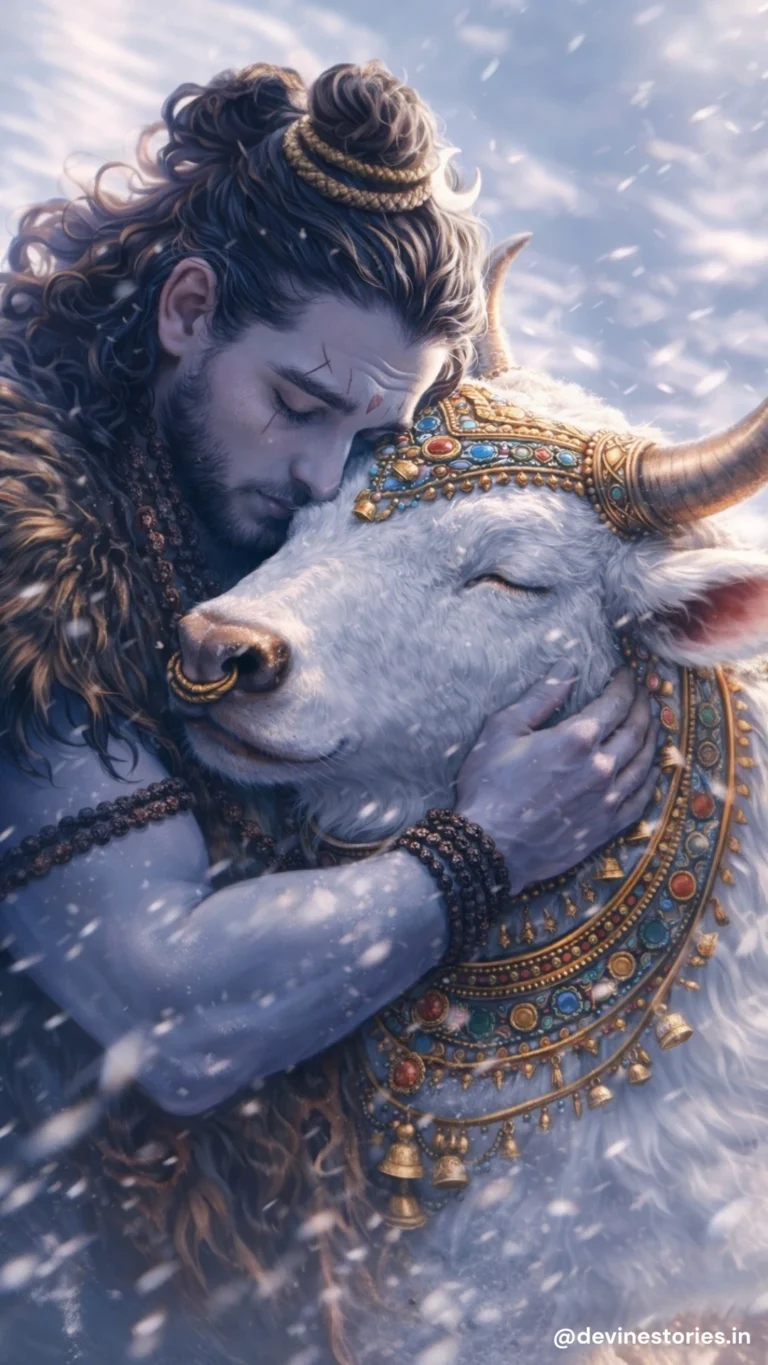 Download HD 4k Lord Shiva Embracing Nandi