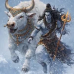 Download Lord Shiva with Nandi in Snow Wallpaper 4K