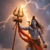Download Lord Shiva HD Wallpaper – Powerful Mahadev with Trishul & Lightning Background 4K