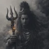 Download Dark Lord Shiva 4K Wallpaper – Powerful Mahadev with Trishul HD Background