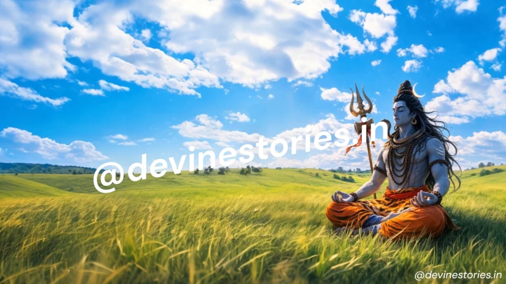 Lord Shiva meditating in nature with trishul and rudraksha mala 4k HD wallpaper