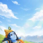Download Lord Krishna Anime HD Wallpaper 4K | Peaceful Krishna Flute Nature Background