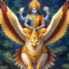 Download Lord Vishnu Riding Garuda Divine HD Wallpaper