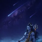 Download Lord Shiva Meditating Under Starry Night Sky with Shooting Stars | 4K Wallpaper
