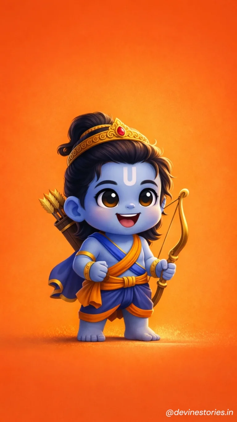 Download Cute Baby Lord Rama 4K Wallpaper – Adorable Ram Cartoon HD Background