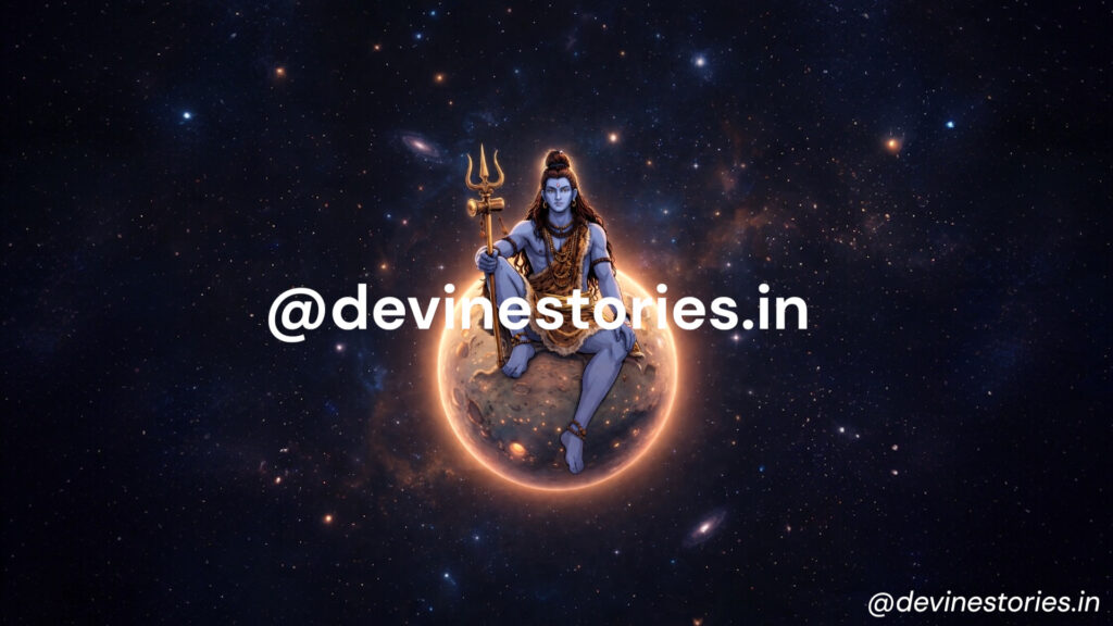 Lord Shiva sitting on glowing moon in cosmic universe holding trishul divine Mahadev HD wallpaper