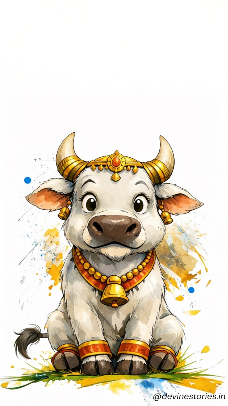 Download Cute Divine Nandi Wallpaper HD | Nandi Inspired Sacred Bull Art 4K