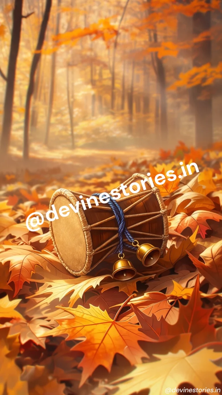 Download Damru in Autumn Forest 4K Wallpaper | Aesthetic Nature Spiritual Background