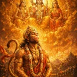Download Lord Hanuman Meditating with Ram Darbar Divine Vision – 4K Spiritual Wallpaper