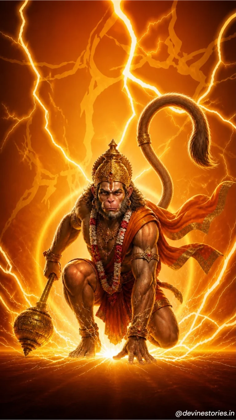 Download Powerful Lord Hanuman Lightning Divine 4K Wallpaper