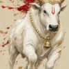 Download White Nandi Bull HD Wallpaper – Divine Sacred Bull Art 4K Mobile Background