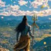Download Lord Shiva Standing on Mountain Peak 4K HD Wallpaper