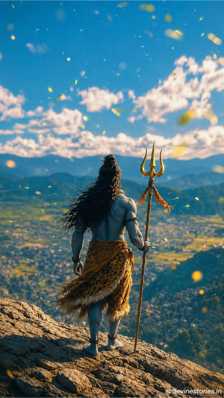 Download Lord Shiva Standing on Mountain Peak 4K HD Wallpaper