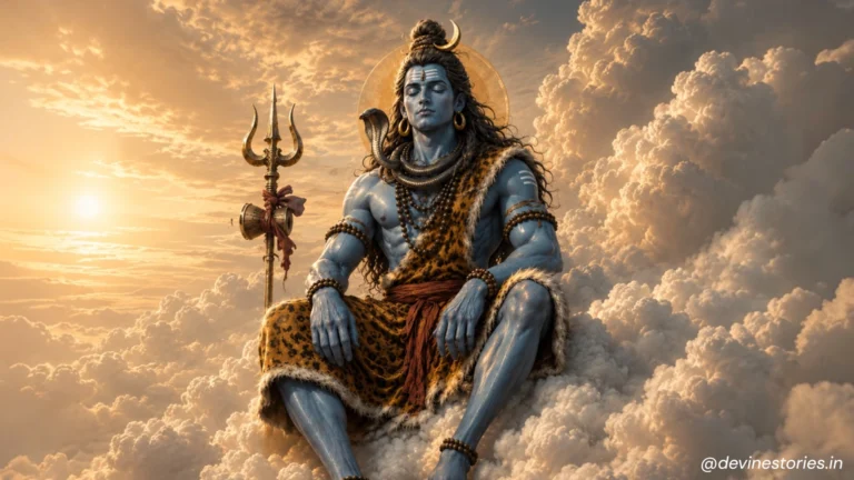 Download Mahadev 4K Wallpaper – Divine Lord Shiva Sitting on Clouds