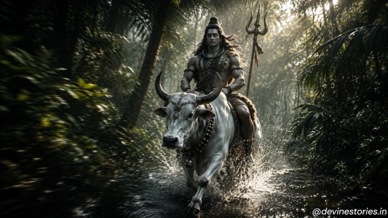 Download Lord Shiva Riding Nandi in Forest 4K HD Wallpaper | Mahadev Ultra HD Background
