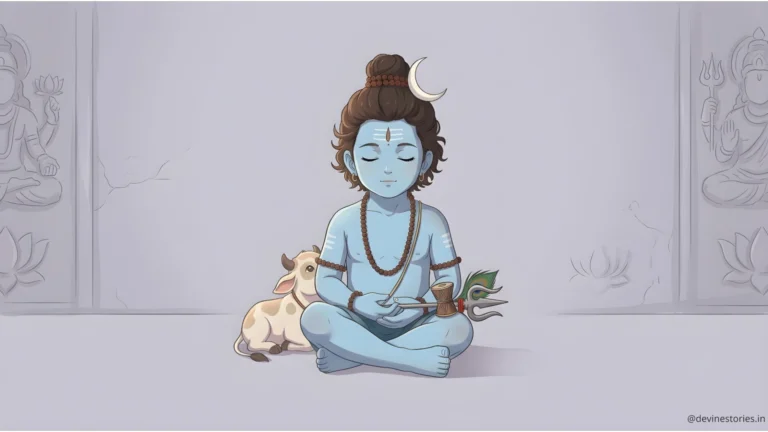 Download Baby Mahadev Illustration HD Wallpaper | Cute Lord Shiva Art