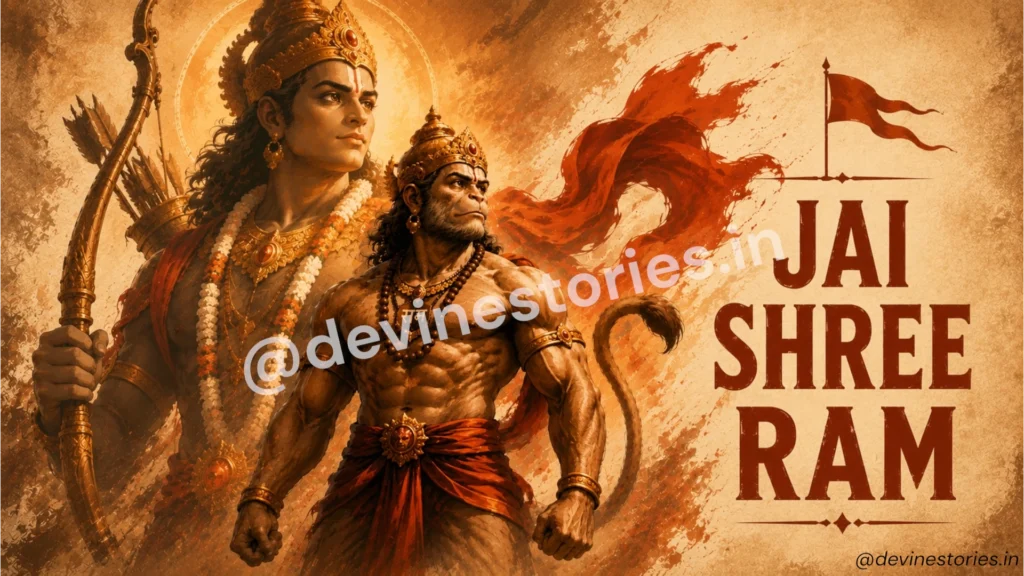 Jai Shree Ram Lord Rama and Hanuman 4K wallpaper