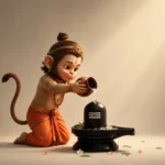 Download Baby Hanuman Worshipping Lord Shiva – Devotional 4K Wallpaper
