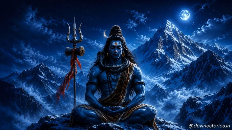 Download Lord Shiva Meditating in the Himalayas – Mystic Night HD Wallpaper