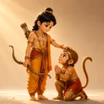 Download Lord Ram and Bal Hanuman Wallpaper – Divine Hindu God 4K Wallpaper