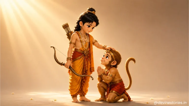 Download Lord Ram and Bal Hanuman Wallpaper – Divine Hindu God 4K Wallpaper