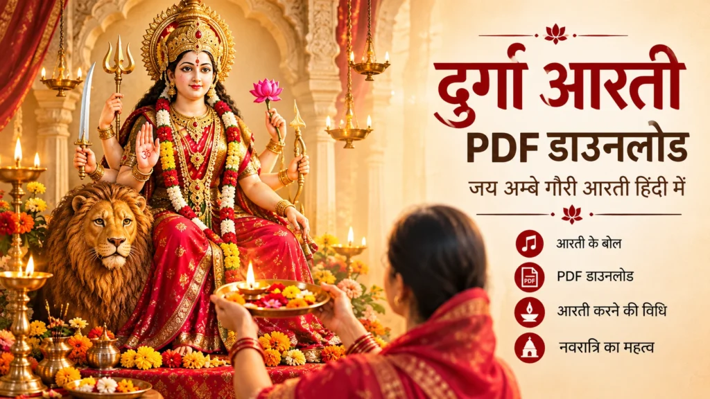 माँ दुर्गा की जय अम्बे गौरी आरती, हिंदी लिरिक्स और PDF डाउनलोड की जानकारी